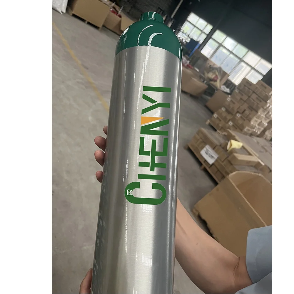 ME 4.6L 4.55L aluminum oxygen 679ltr gas cylinder tank with CGA870 valve and RHO certificate  ENISO7866 DOT3AL TC-3ALM