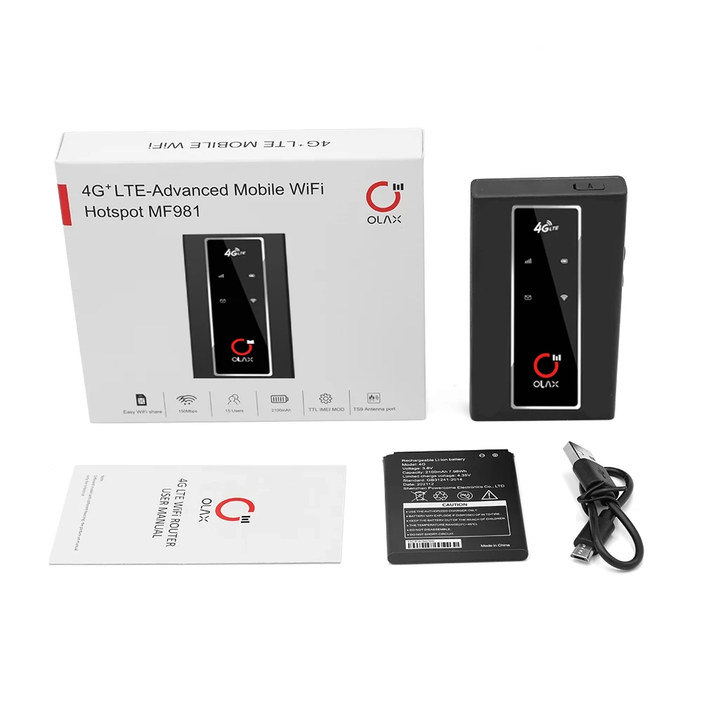 OLAX MF981 High Speed 4g Lte Cat4 Modem Wireless Hotspot 4G Mobile  Pocket Wifi Router With Sim Card TS9 anteena
