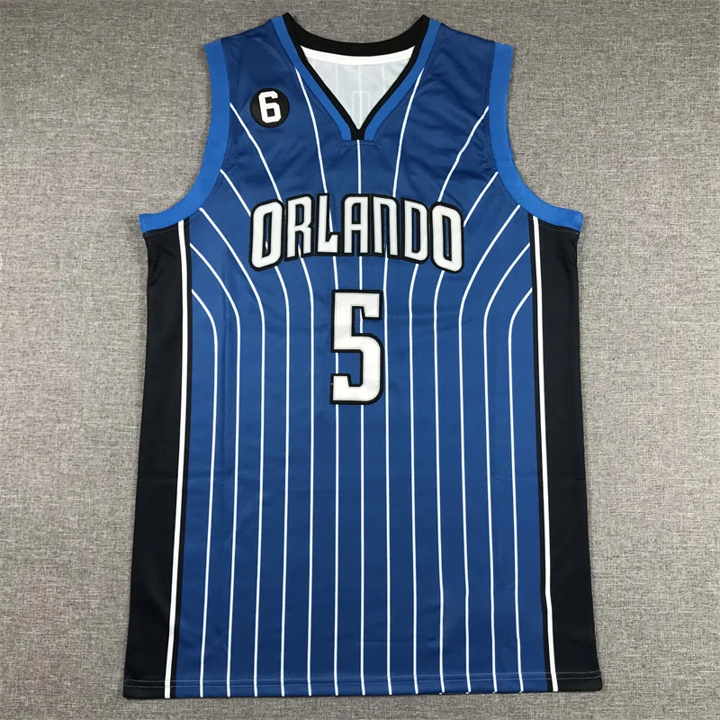 2022/23 New Orlando Team #5 Mo Bambaa Blue NK Basketball Jersey Original 1:1 Stitched Basketball Uniforms Basketball Wear Custom