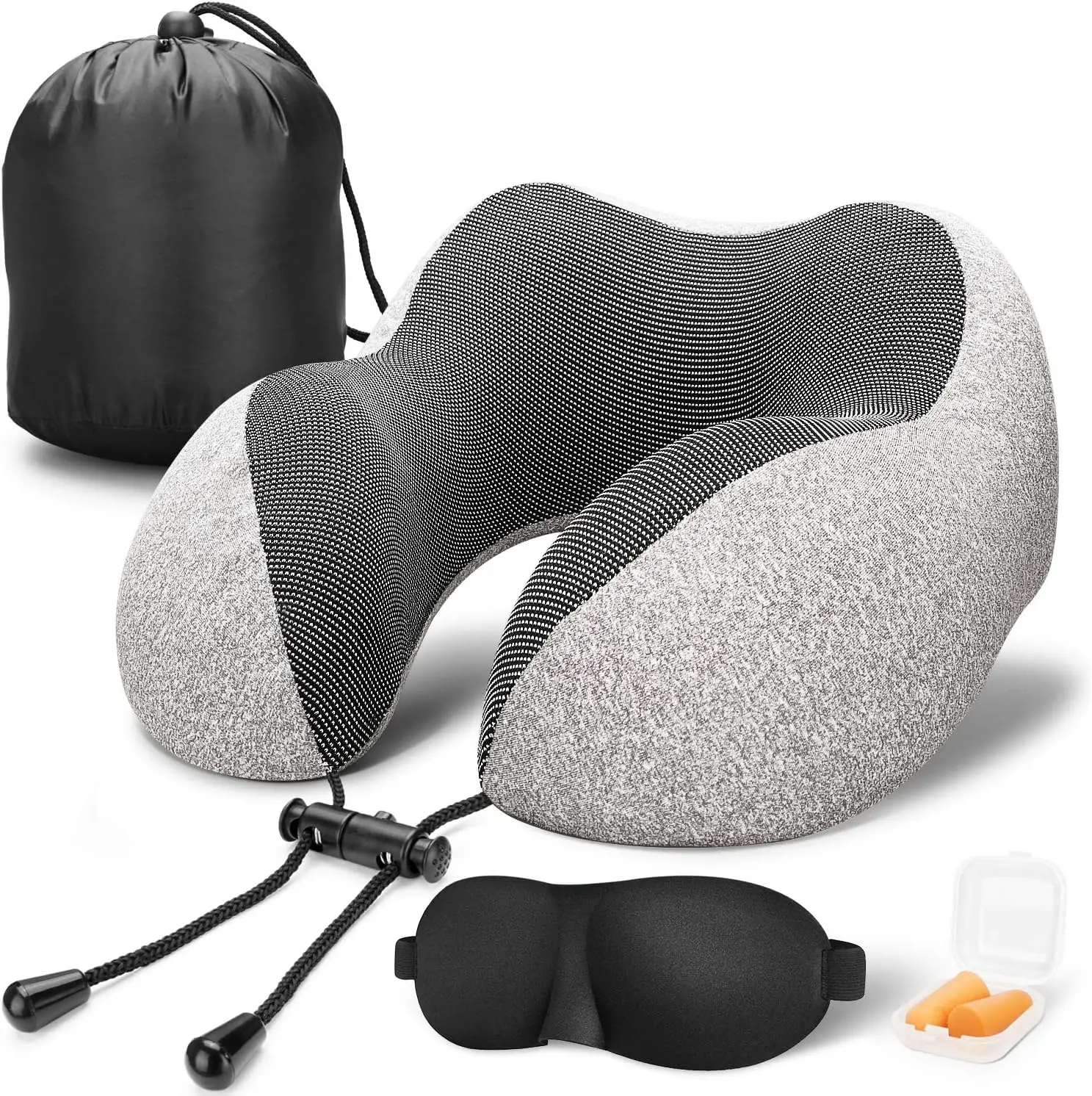 Memory Foam U Shape Neck Support Travel Pillow for Airplane Car Train Rest