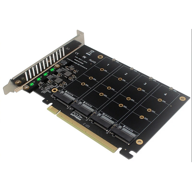PCI-E 20 ports SATA Expansion Card PCIE X16 NVME M.2 RAID Array Expansion To 20-Port Adapter JMB585 Chip