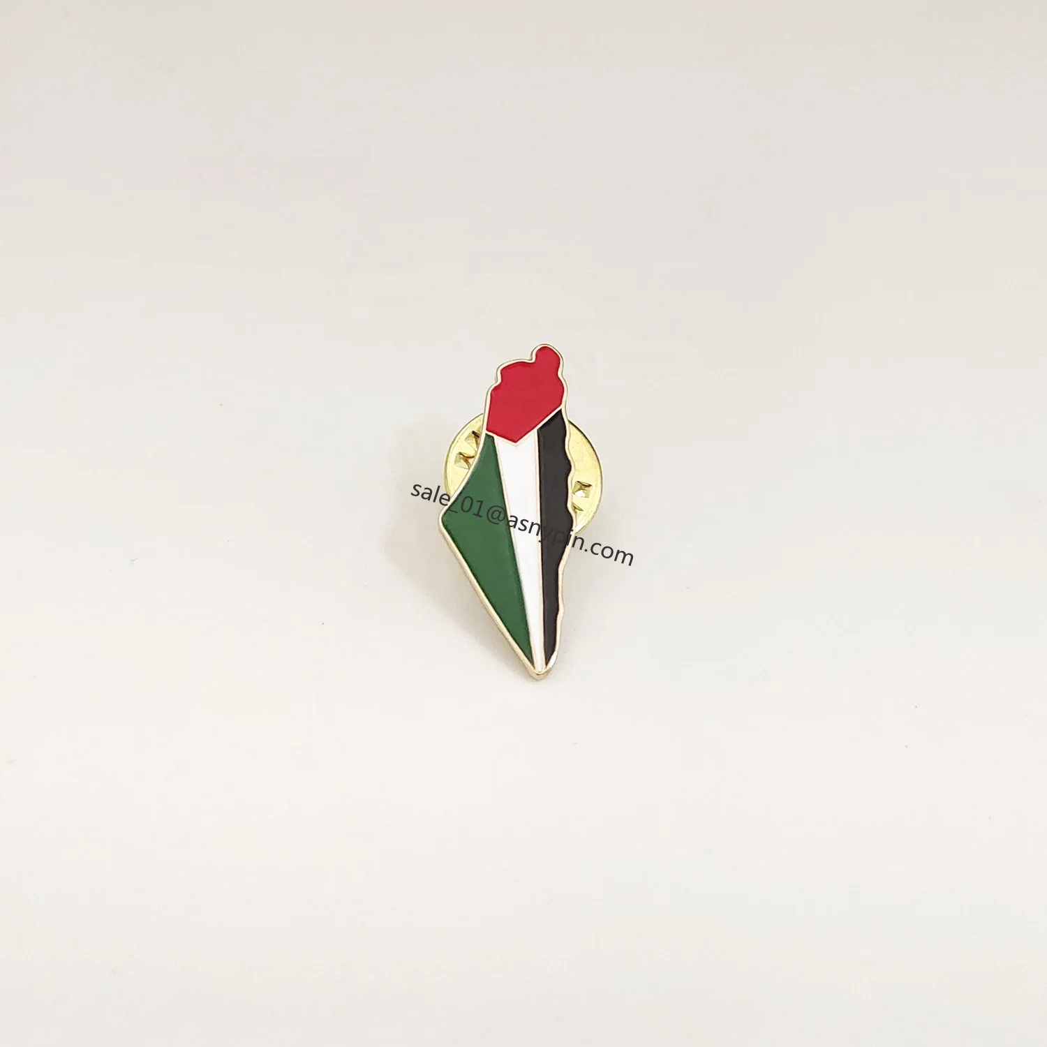Free mold engraved enamel Palestine country flag badge