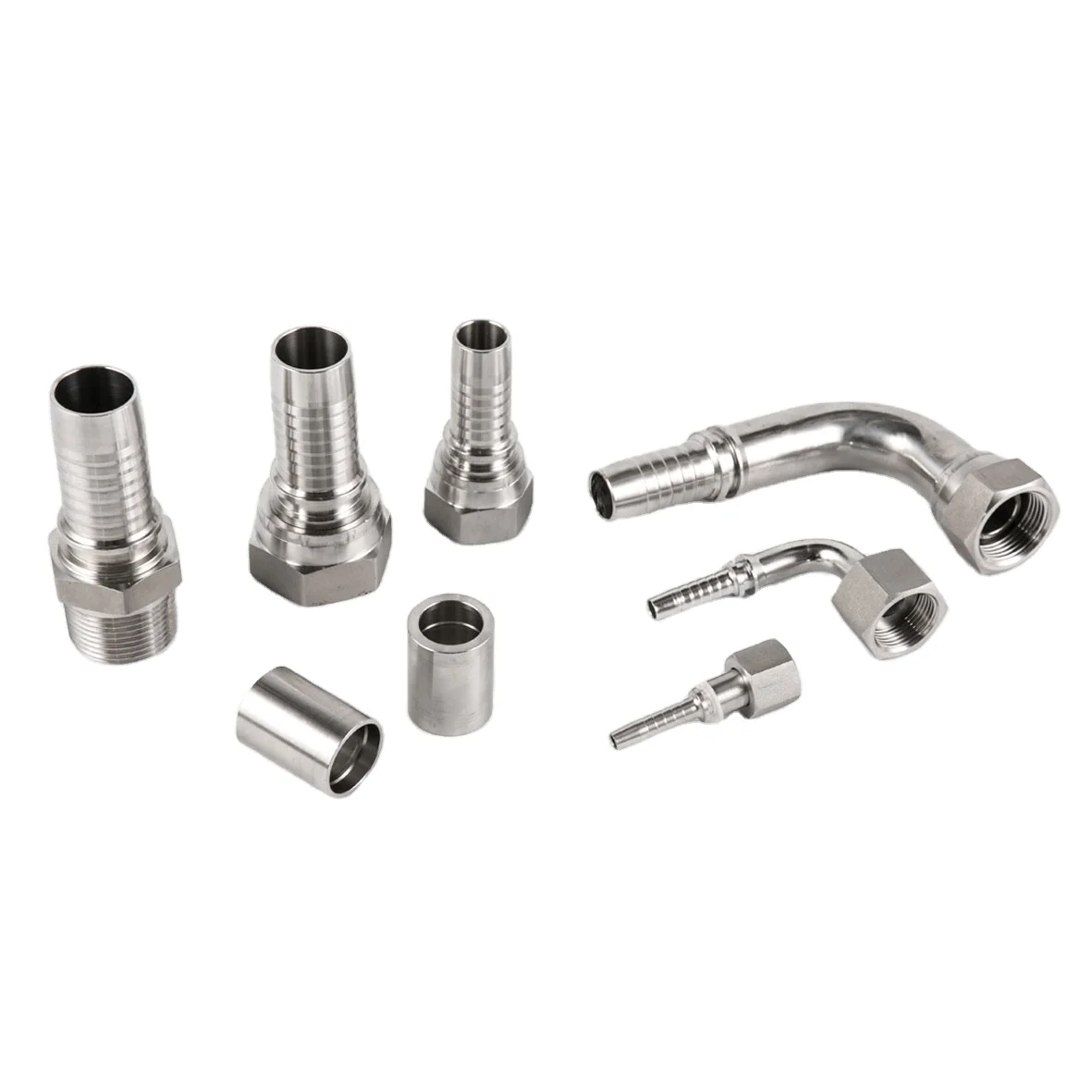 JAZZY Interlocking Ferrule BSP BSPT JIC ORFS Stainless Steel Hydraulic Hose Fitting Female Metal Banjo