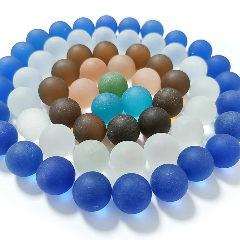 Custom Frosted Colored Glass Marbles Clear colored solid crystal glass balls