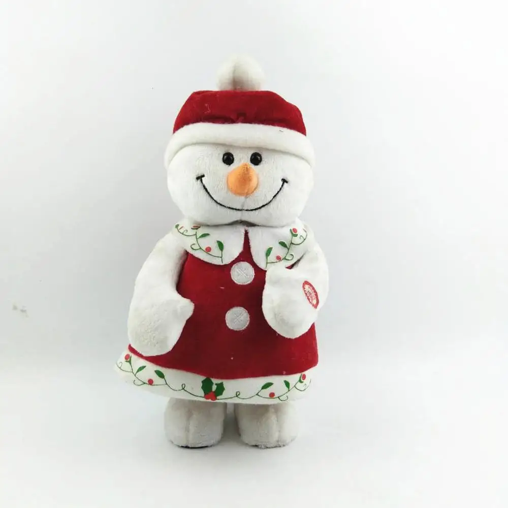 2024 New children electric singing and dancing snowman christmas kids toys plush gift