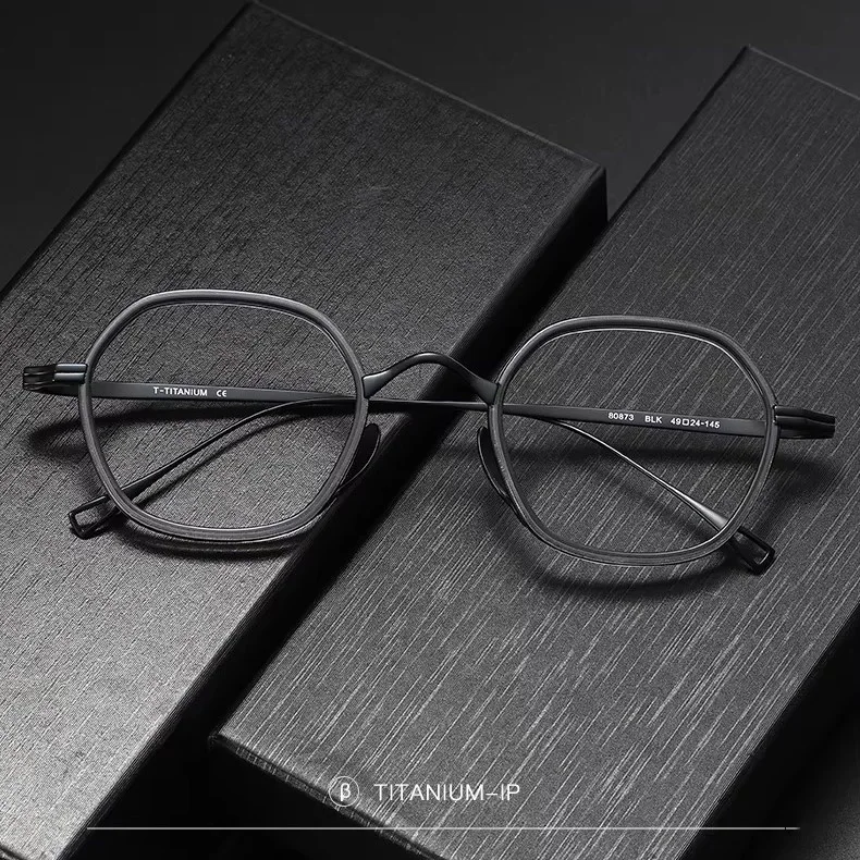 Osicare 80873 Retro Good Quality 2024 Wholesale Specs Men Spectacle Custom Logo Eye Glasses IP Pure Titanium Optical Frames
