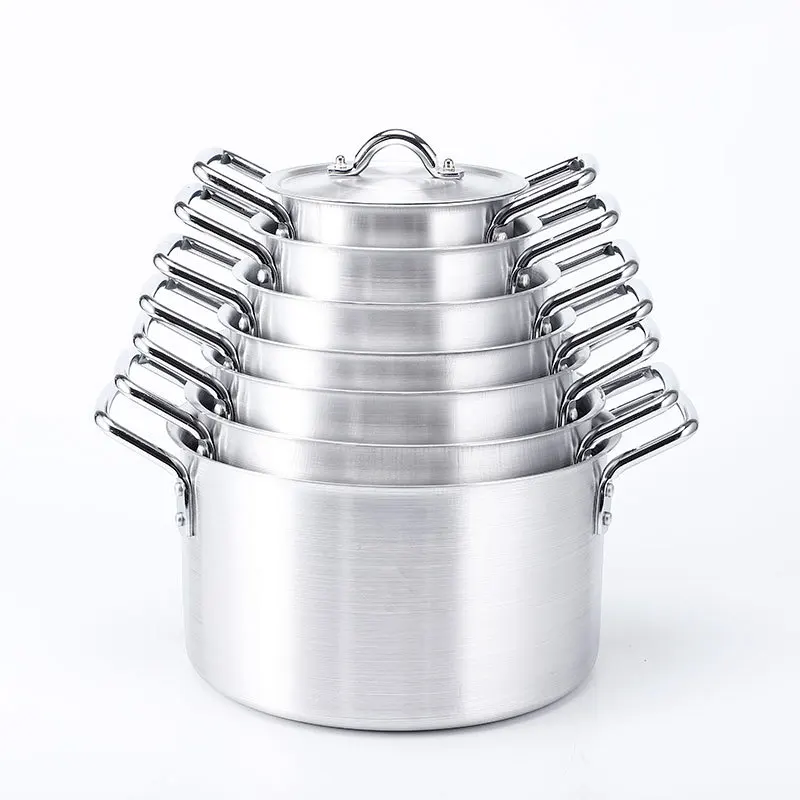 Aluminium Pot sets of 7pcs Soup Pots 14CM/16CM/18CM/20CM/22CM/24CM/26CM Aluminium Cooking Pots Cookware