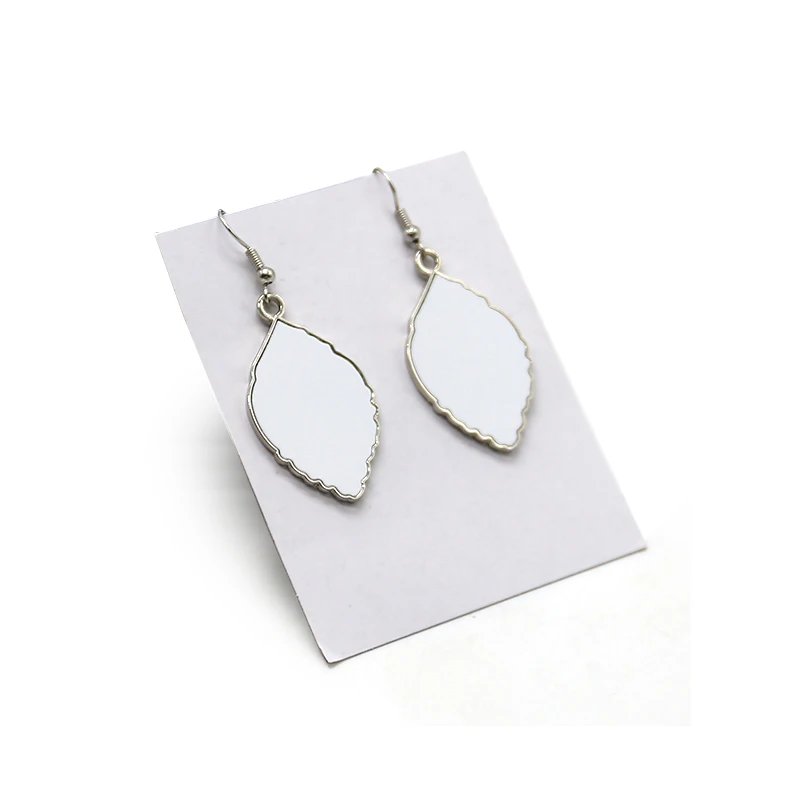 Custom Heart Shape Design Blank Sublimation Double-sided Earrings with Hardware