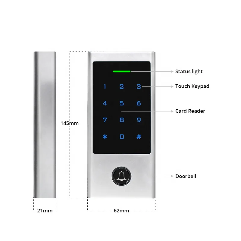 Office security BLE Wifi Tuya Smart RFID card waterproof digital door access control system