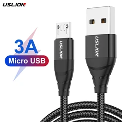 USLION New 3A Fast Charging Data Cables Micro USB Mobile Cell Phone Accessories for Samsung Huawei Xiaomi