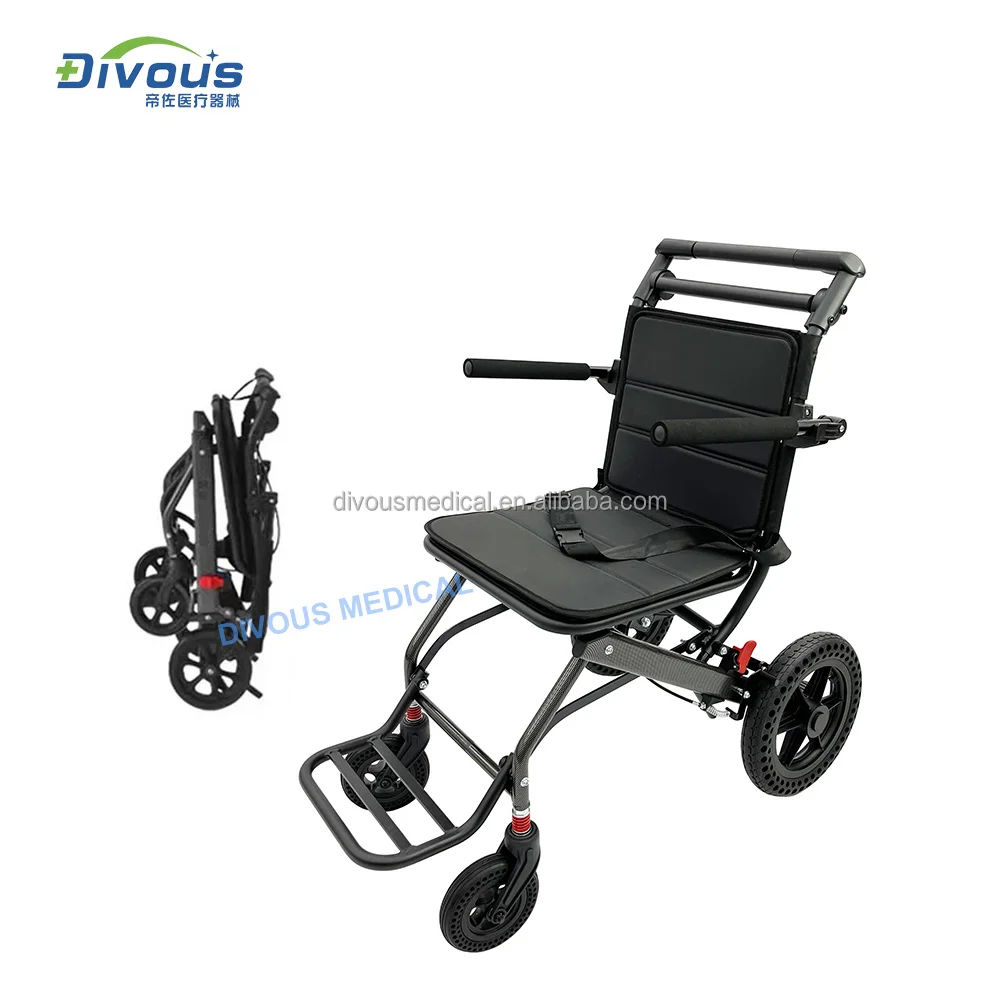 New product high-quality ultra-lightly folding manual travel wheelchair for disabled and  elderly could carry on the plane