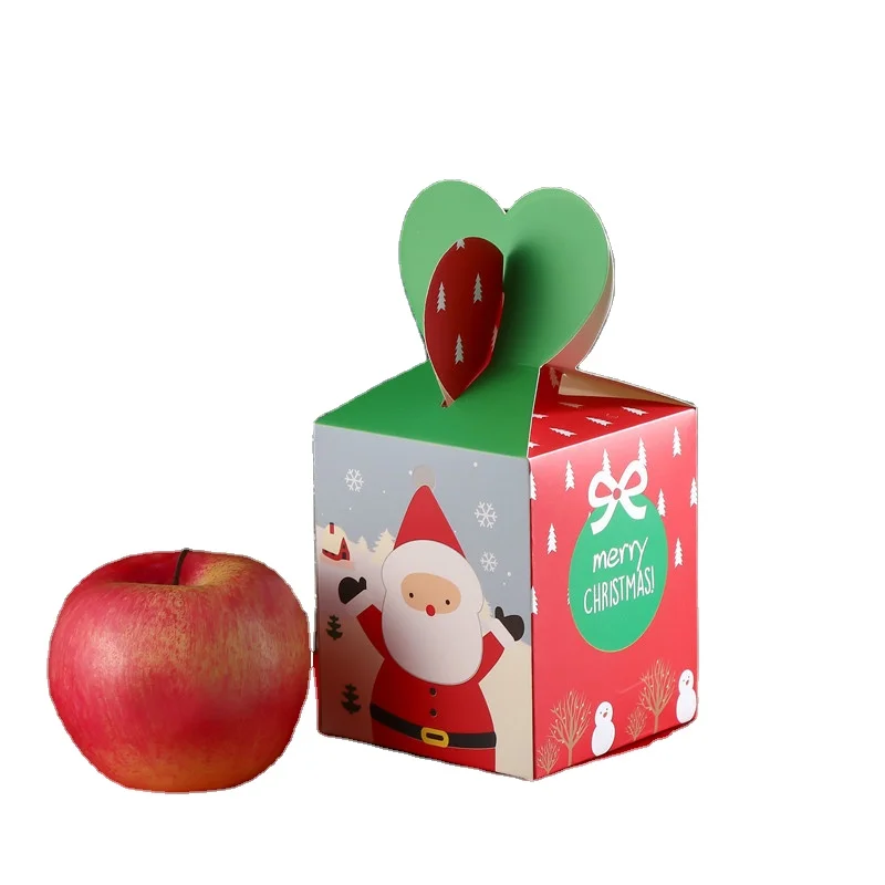 New multi style christmas portable apple box hard merry Christmas theme candy storage gift paper packaging boxes for apple