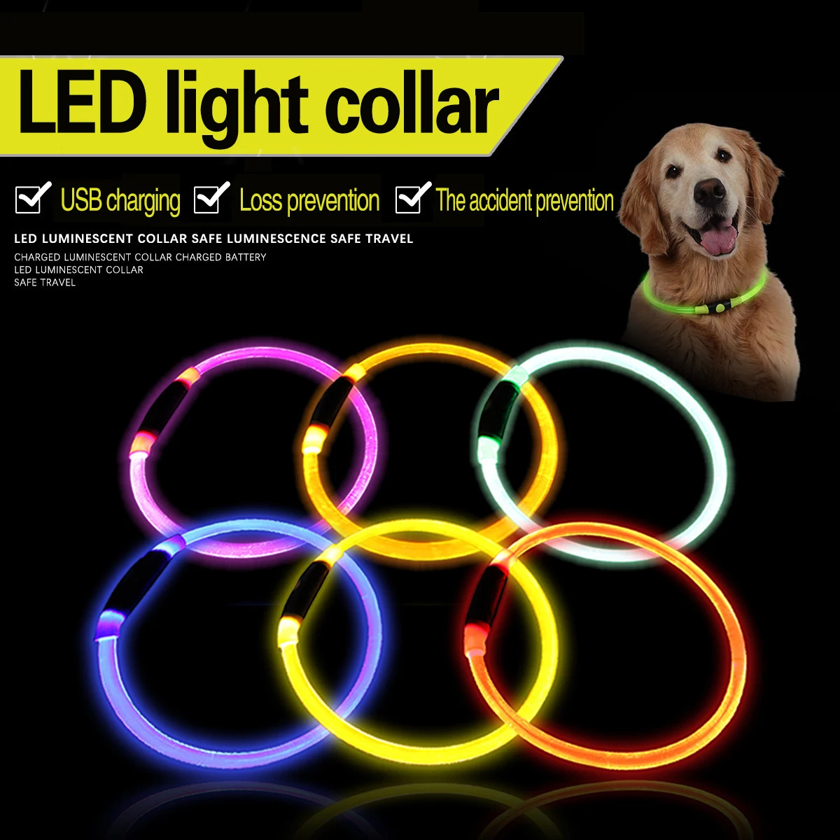 Dropshipping Plastic Striped Dog Supplies Collar Wholesale Pet Supply