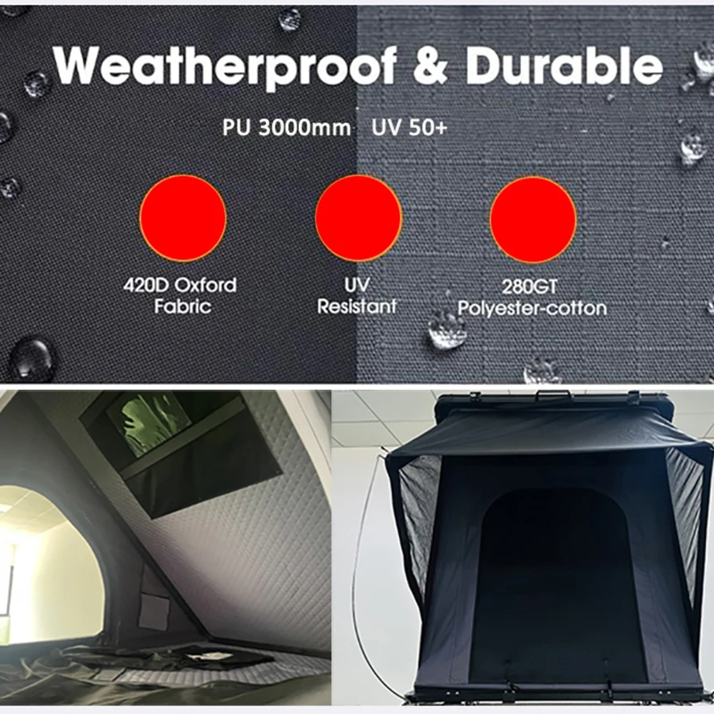 2024 New Design Pop-up Hardshell Super Thin Lightweight 4X4 Aluminum Car Roof Tent Box for Off road SUV Vehicle Camping