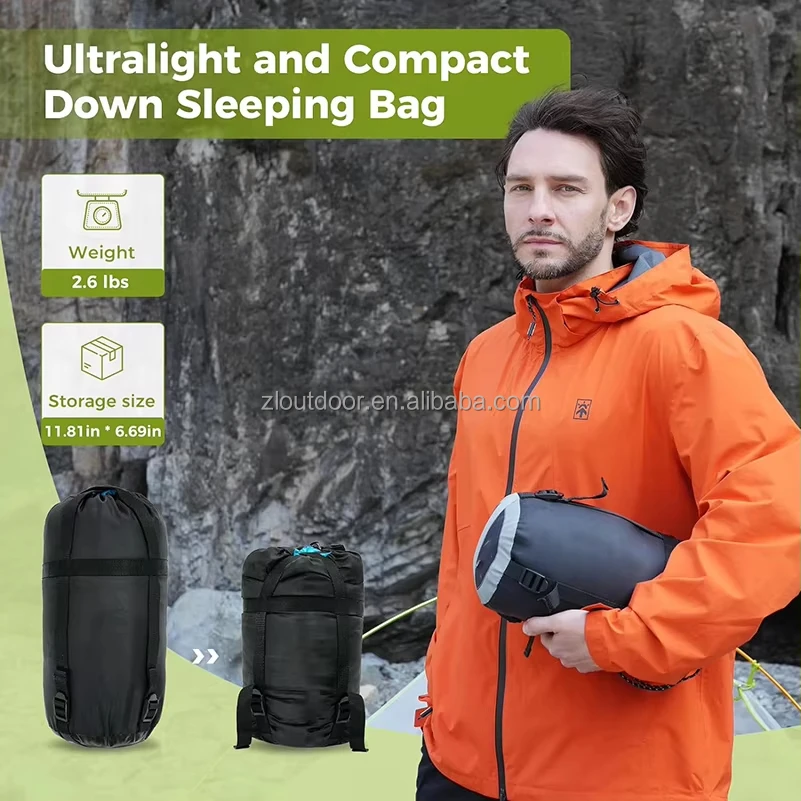 Ultralight Down Sleeping Bag Camping Blanket Duck Down Stuffed 4 Season Inflatable Sleeping Pad Topquilt Down Sleeping Bag