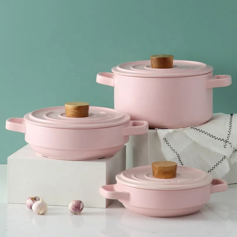 Ceramic Steamer Casserole Open Flame High Temperature Resistant Household Ceramic Pot for Porridge and Stew Ceramic Casserole