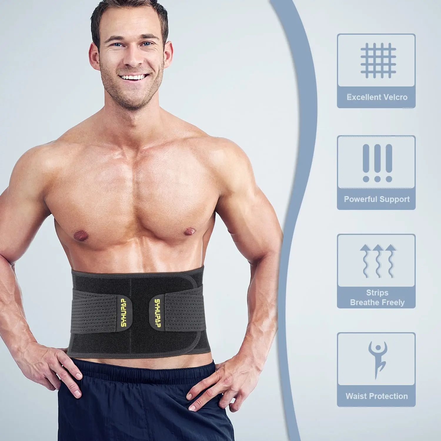 Back Support Belt Waist Support Lower Back Brace Back Support Belt Relief for Back Pain Breathable Medical Abdominal Belt Waist