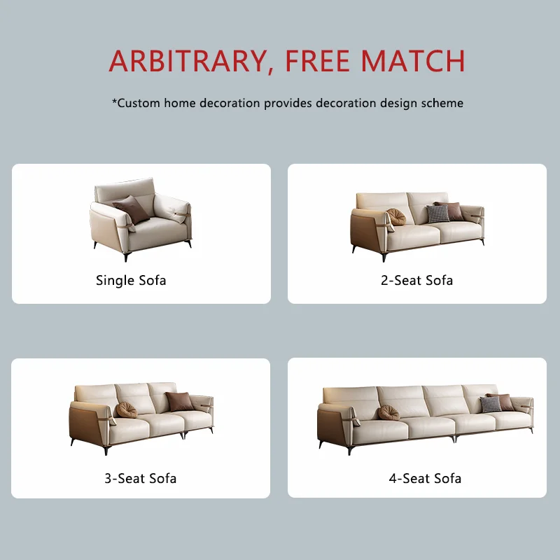 Modern Luxury Sectional Couch Home Living Room Furniture Fabric Leather Sofa Set