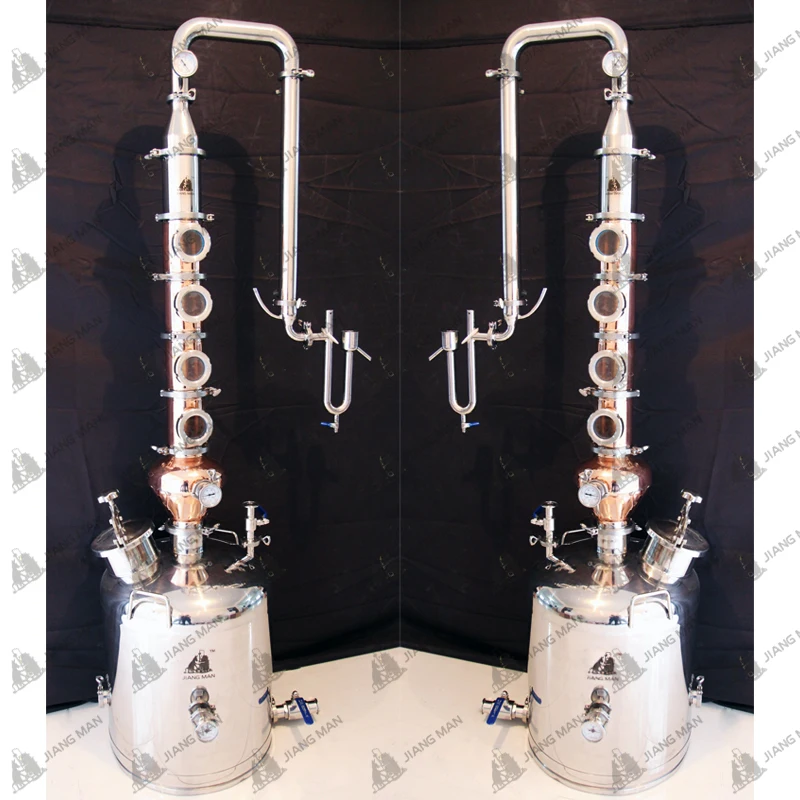 150l home alcohol distiller 6 plates 4' copper bubble plate column 96% alcohol