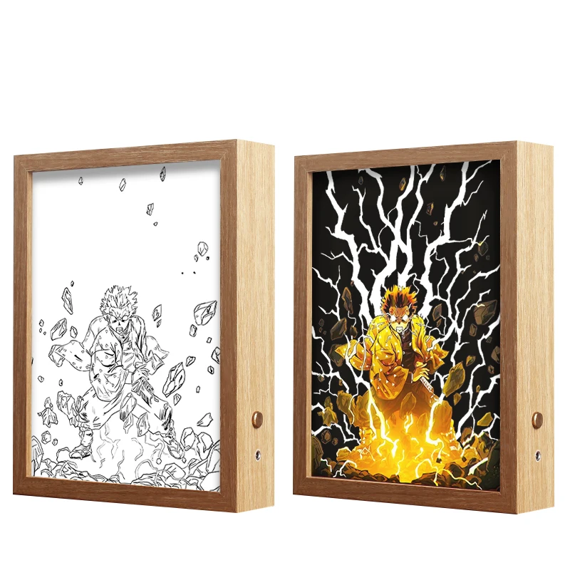 Handcrafted LED Decorative Light Painting New Dropshipping Acrylic Photo Frame for Bedroom Wall Lighting Japan Anime Style