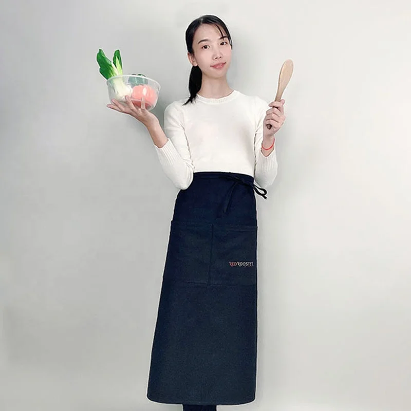 Wholesale Custom Cooking Disposable Aprons Kitchen Apron Canvas Cotton Chef Barber Apron