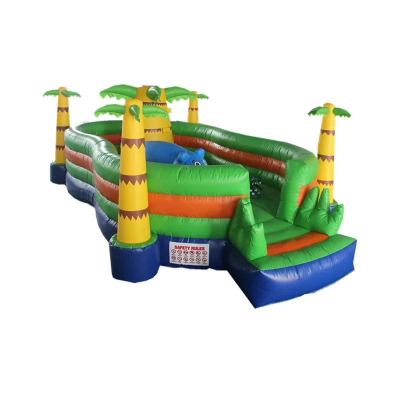coconut tree inflatable jumping castle with climbing wall inflatable bouncer house climbing tower inflatable castle