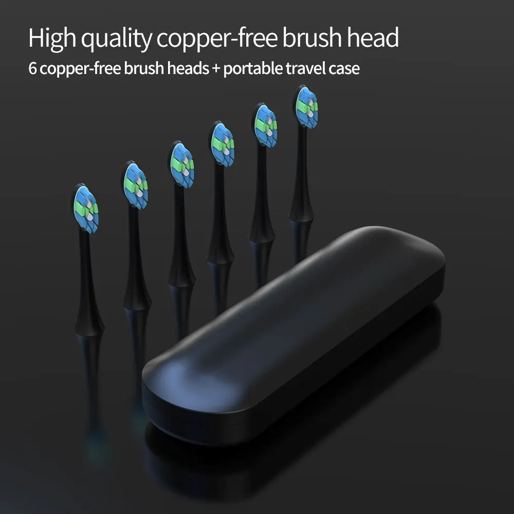 2024 New Premium Sound Wave toothbrush sonic electric toothbrushes 6pcs heads wireless charging with Travel Case