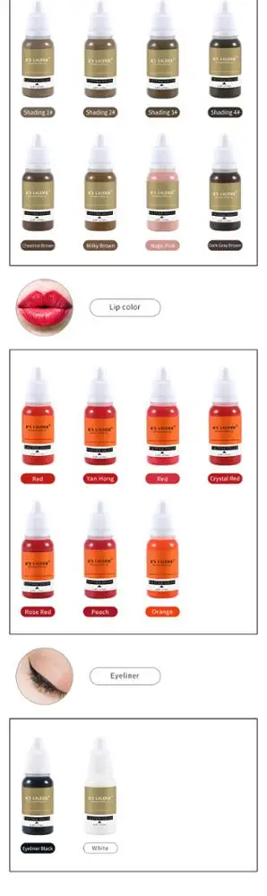 15ml Micropigment Permanent Makeup Tattoo Ink Eyebrow Eyeliner Lip Microblading Pigment