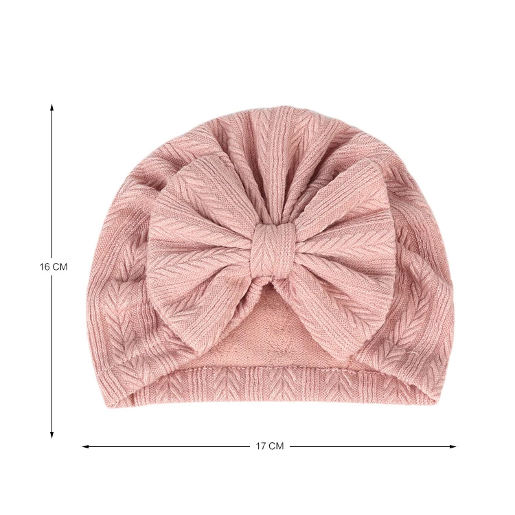 Lovely Bow knot Hat Cute Solid Color Turban Soft Newborn Infant Cap Beanies Head Wraps Hair Headband Headdress Accessories