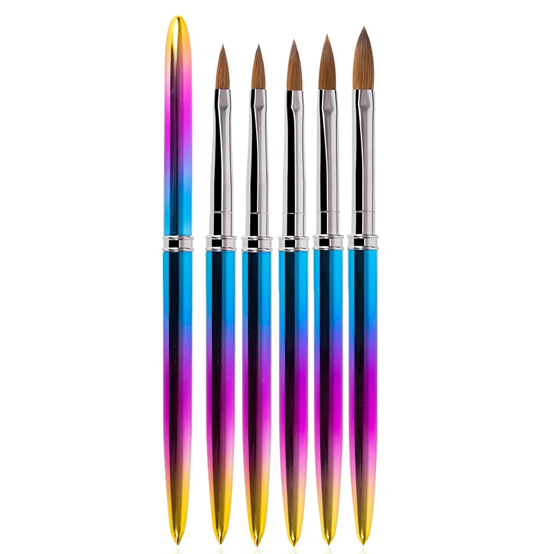 GUYO Custom Logo Handle Acrylic Brush Kolinsky Nail Brush Acrylic Kolinsky Acrylic Brushes 8 10 12 14 16 18 20 22 24