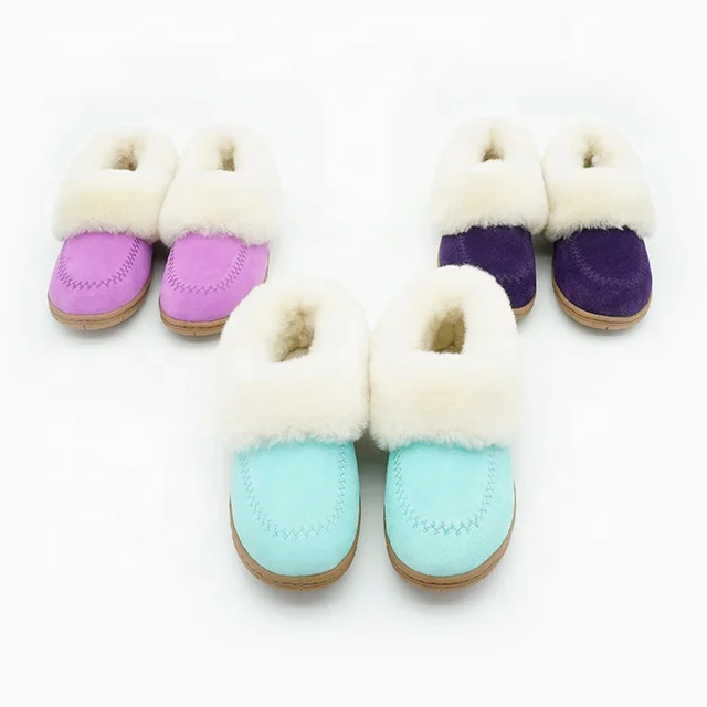 Warmlab thermal  Fashion sheepskin fluffy slippers Ladies Indoor Bedroom Flexible Sole slippers for women