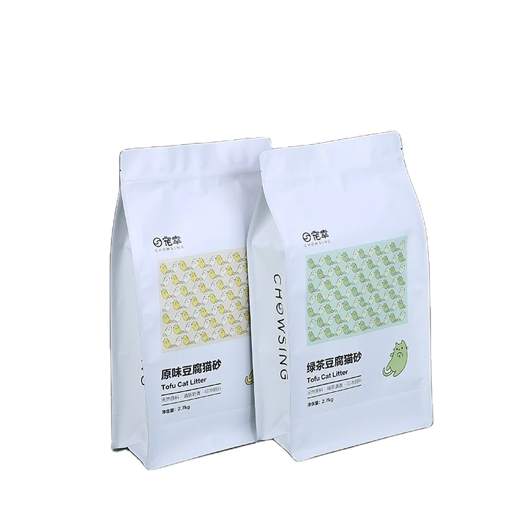 laminated bird dog cat litter food sanck pet feed composite nylon poly ziplock pouch packaging zipper bag with logo and handle