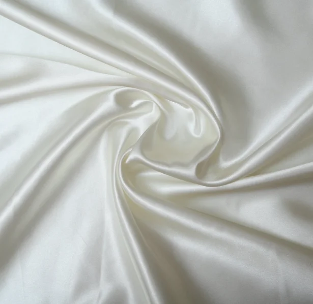 Оптовая продажа, белая 100% Полиэстеровая шелковая атласная ткань для сублимации