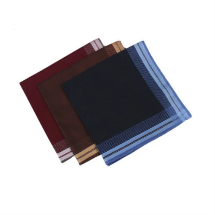 Custom Popular Cotton Handkerchiefs Factory Manufacture Suit Accessories Cotton Pocket Square Handkerchiefs