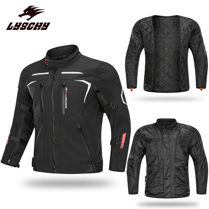 100% Oxford Thicken Keep Warm Motorcycle Cycling Clothing Removable Waterproof Reflective Motocross Jacket For Man