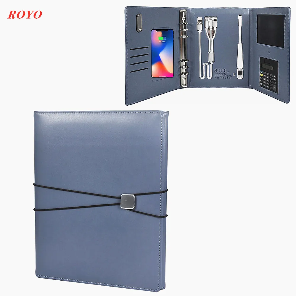 Hot selling smart notebook pen with business notebook  powerbank wireless and usb flash drive luxury notebook custom logo