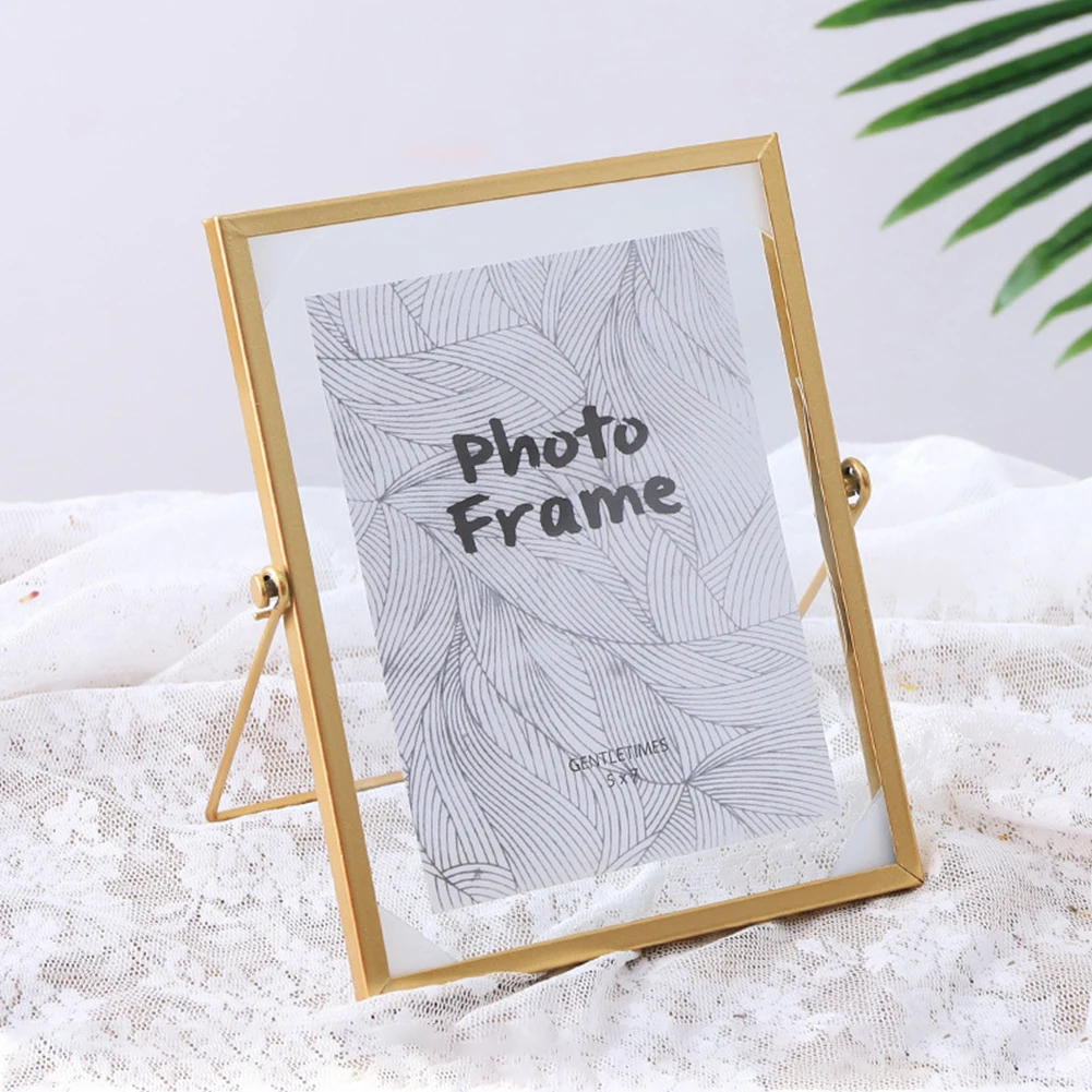Double Glass Floating Frame Metal Picture Frame For Pressed Flowers Photos
