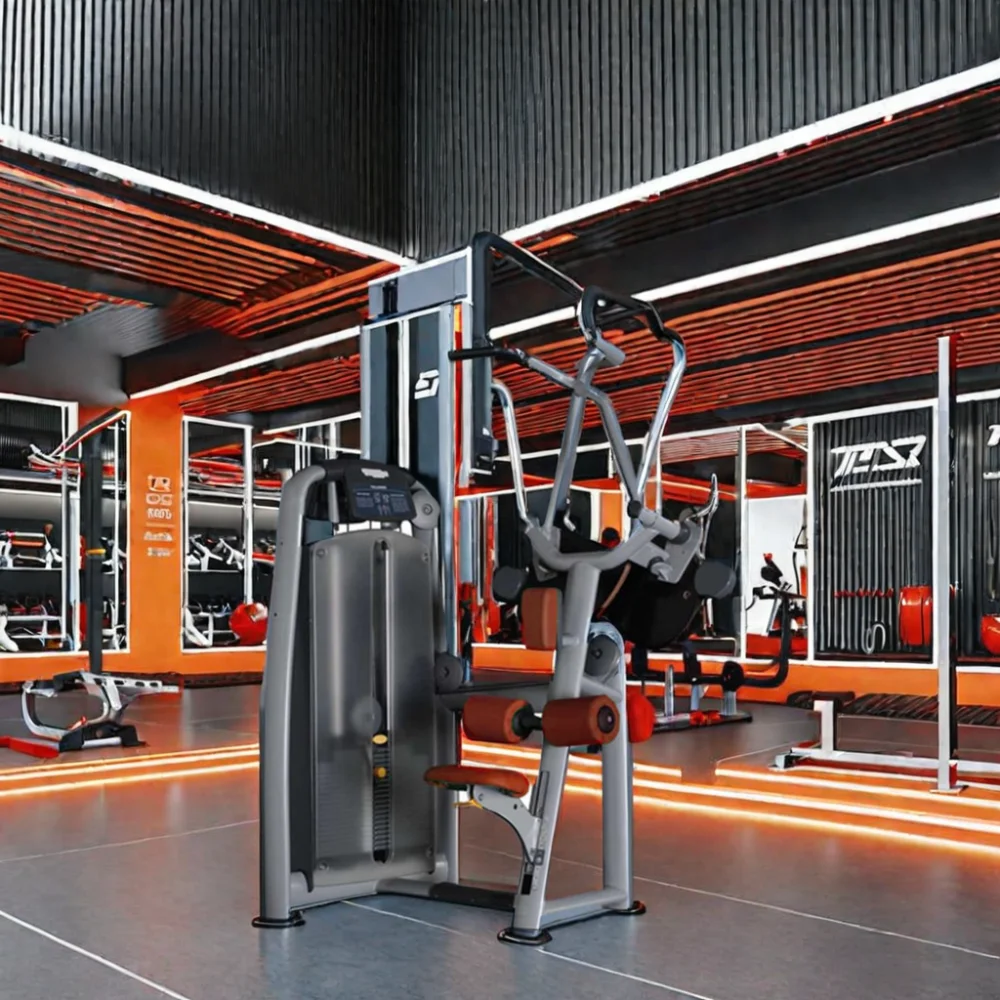 GuangZhou Commercial Gym Equipment Bodybuilding Seated Lat Pull down Machine for Back and Chest Muscles Fitness Equipment