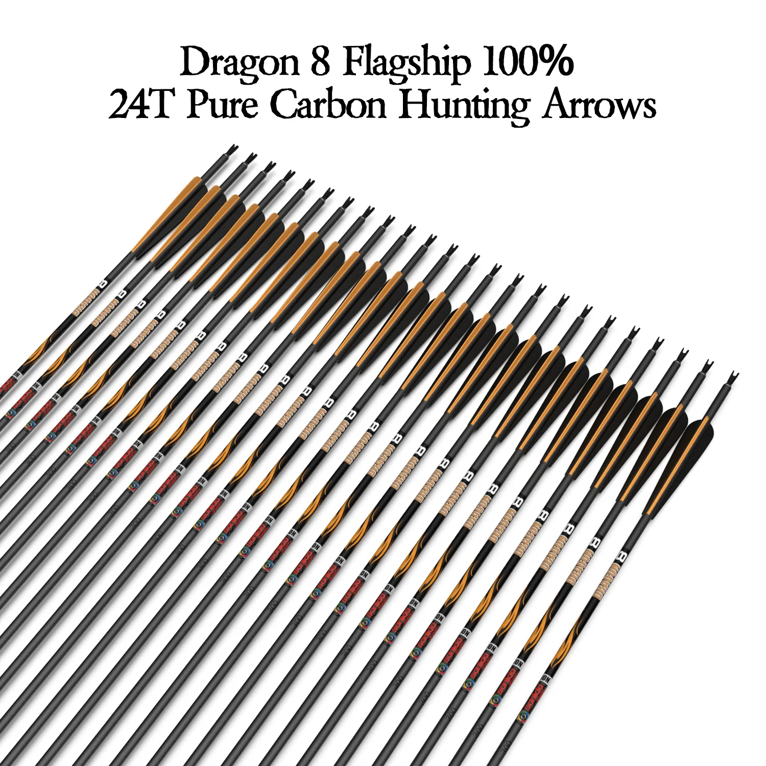 Sanlida Dragon 8 Compound Arrows For Archery Bow Hunting 24pcs Pack Multiple Spine Options
