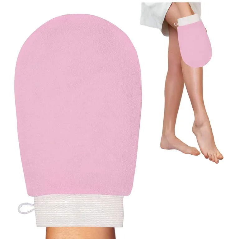 Silk Exfoliating Mitt Hot Selling Turkish Pink Silk Mitt Open For Private Labeling And Customization