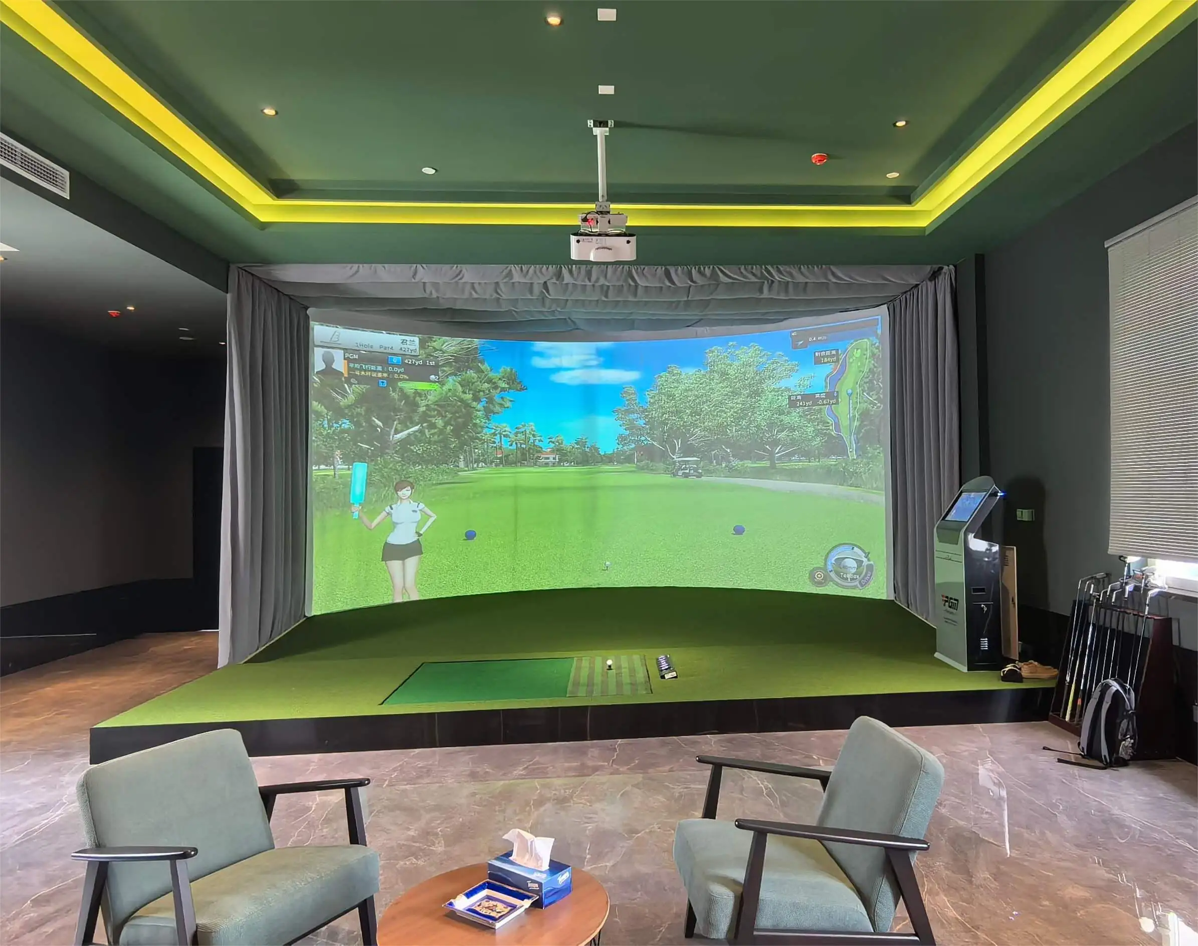 PGM MNQ003 indoor golf simulator system 3d professional golf simulator