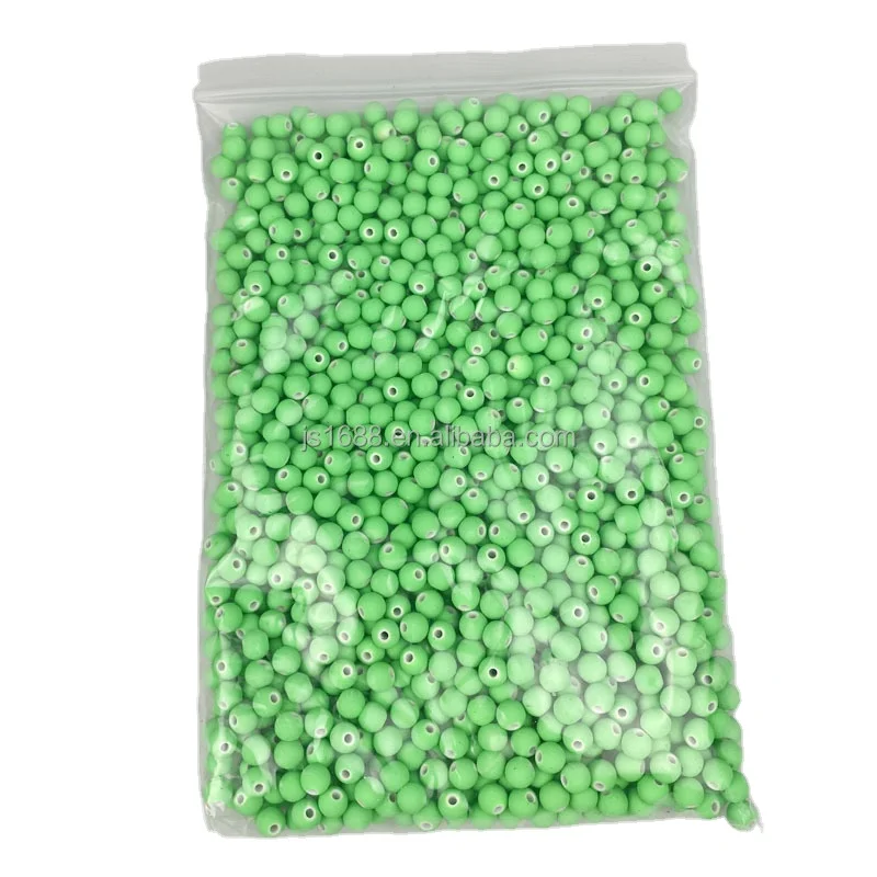 8mm Fluorescent color Matte frosted rubber beads round soild acrylic beads for jewelry making Bead supplier wholesale