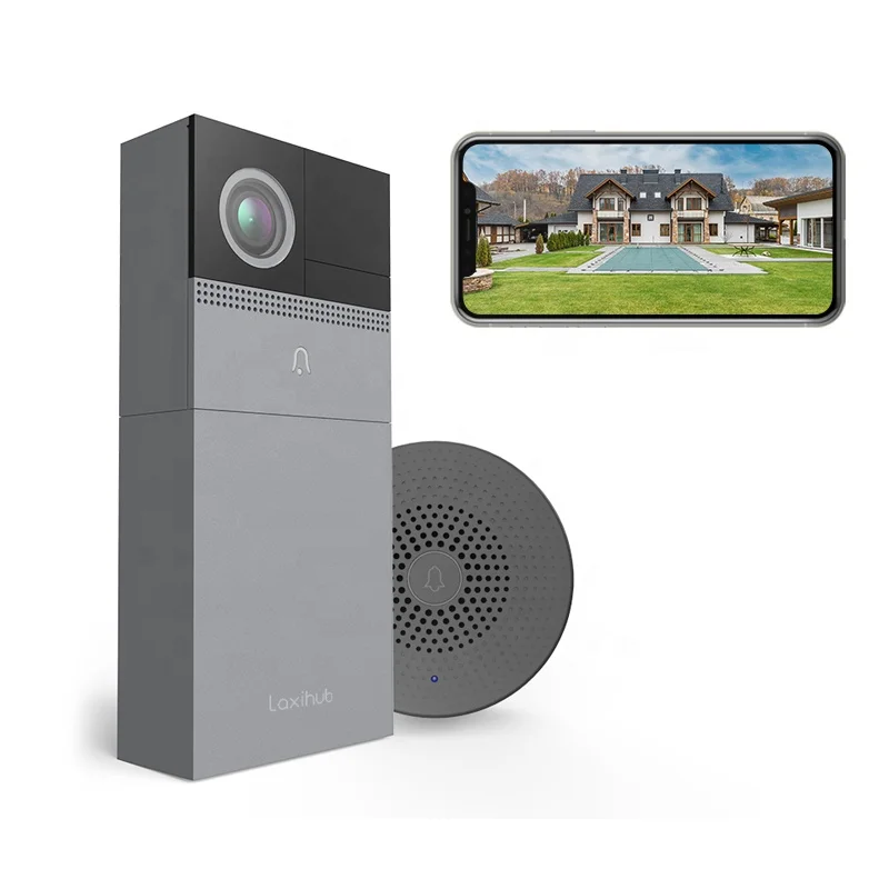 IP65 Waterproof Laxihub Rechargeable WiFi IP Camera Wireless Doorbell Camera