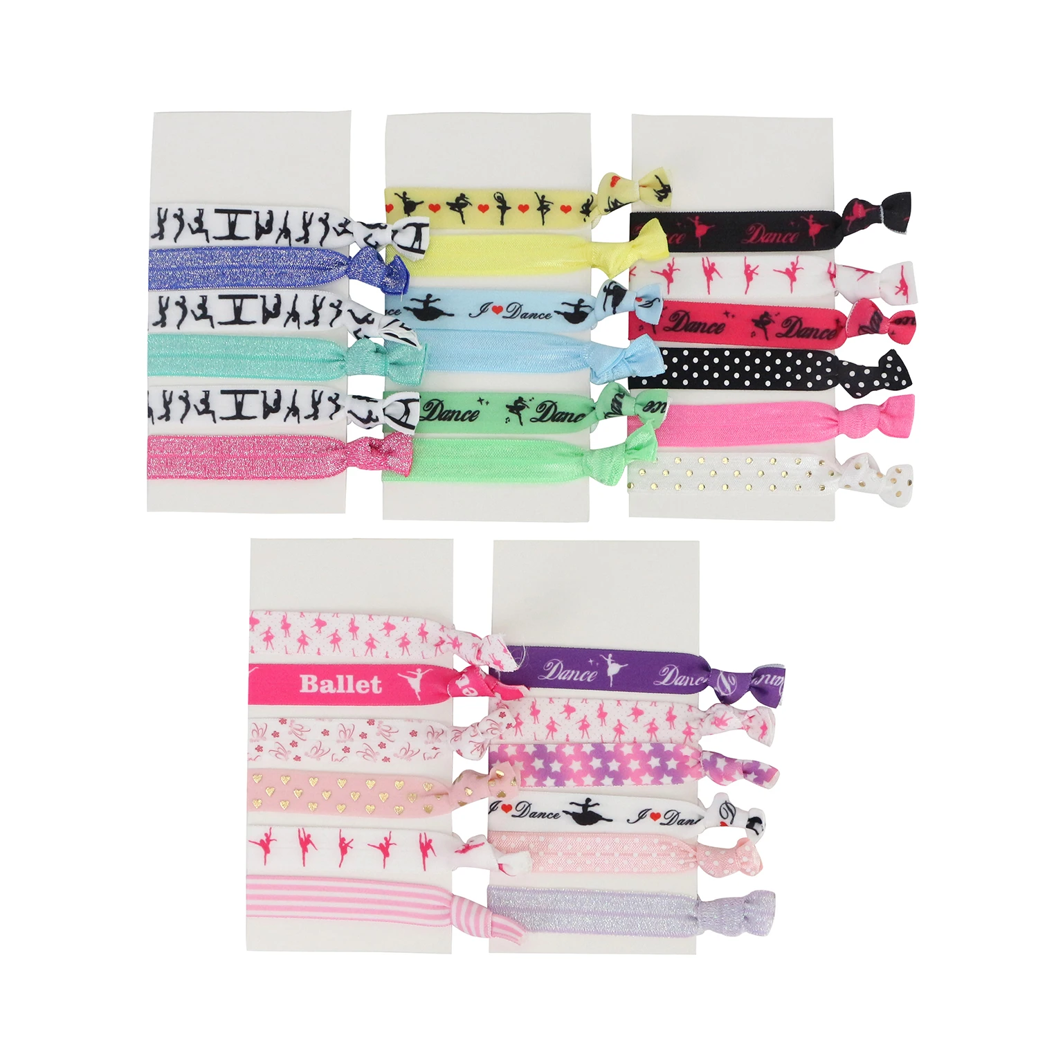 Huihuang Wholesale Price Christmas Girls Women Hair Accessories Custom Logo Gold Foil Ink Print Holiday Knot Elastic Hair Tie