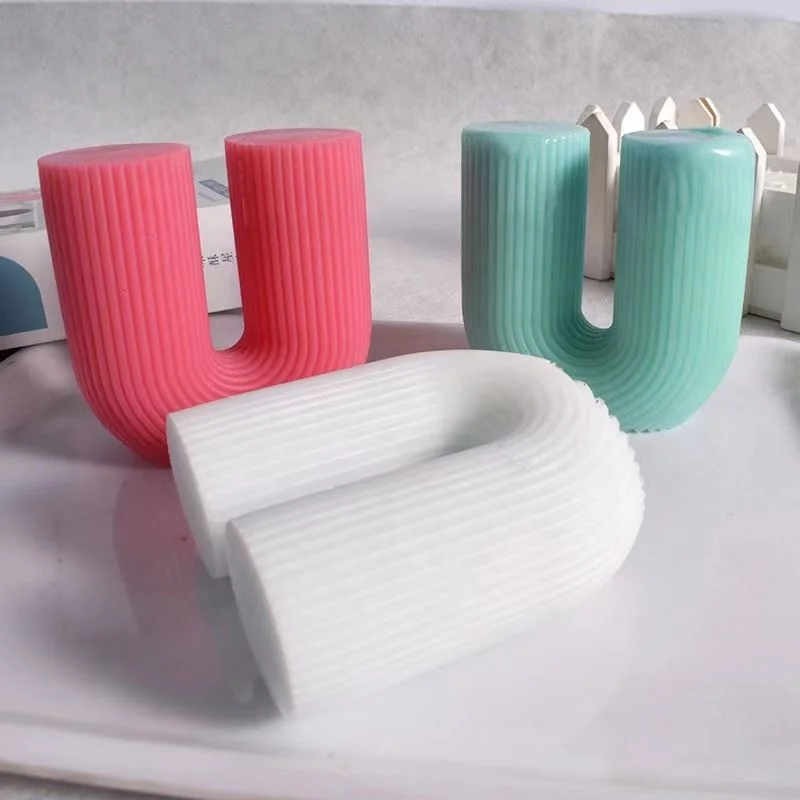 U Shape Resin Silicone Molds for Aromatherapy Candles DIY Casting Epoxy Soap U Shape Candle Mold