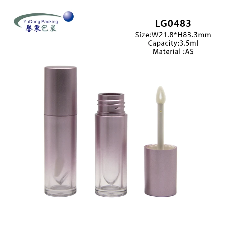 2022 wholesale 3ml gradient frosted lip gloss tubes with wands custom logo