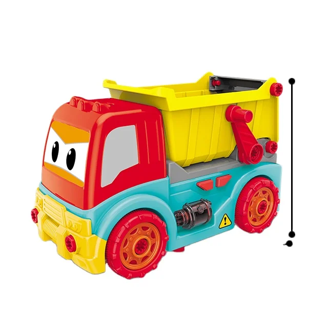 DIY Assembly Real Function Drill Toy IR Control Dumper Truck With Music And Lights Screw Toy Take Apart Toy