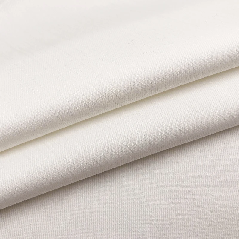 12*6+70D White Sirospun twill stretch fabric cotton twill fabric in 97%cotton 305gsm trouser Jacket clothing