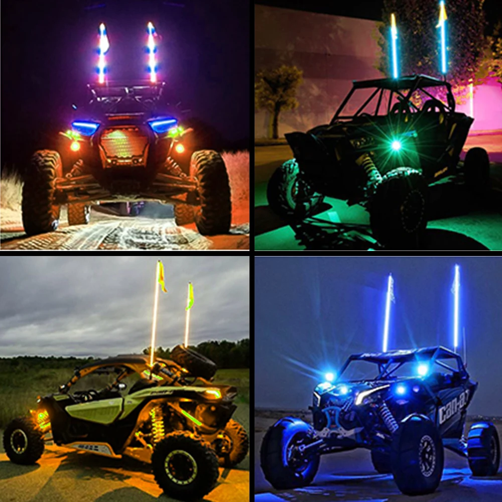 Off Road Offroad Latigos Buggy Whip Antena Led Rgb Antennas Utv Parts Whip Light Off Road