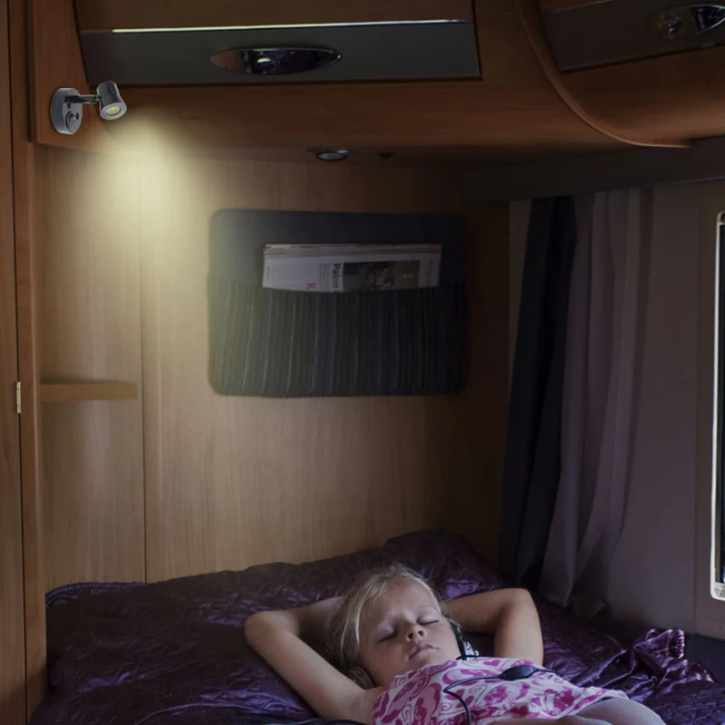 COB 2W 12V RV Boat LED Reading Light with Touch Control Switch Key switches and USB Charging Port Wall Mounted Light for Bedside